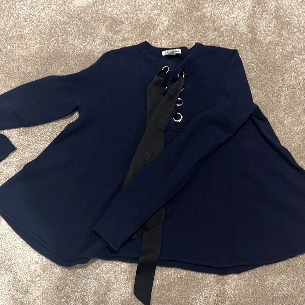 Navy autumn cashmere baby doll sweater
